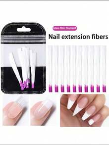 10/20/4 件玻璃纤维指甲延长条，无味，隐形丝纤维，用于指甲修复和强化，天然指甲玻璃纤维条 - 彩色 - 查看 11