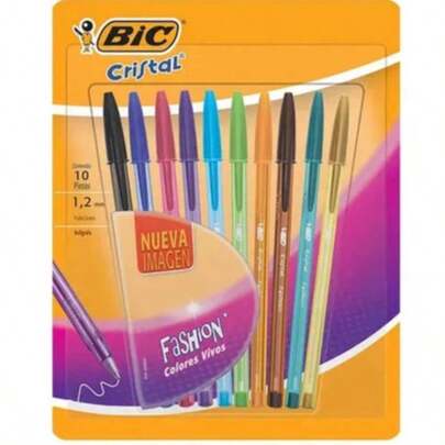 Bolígrafos de moda BIC en colores surtidos con 10 piezas de vuelta a la escuela