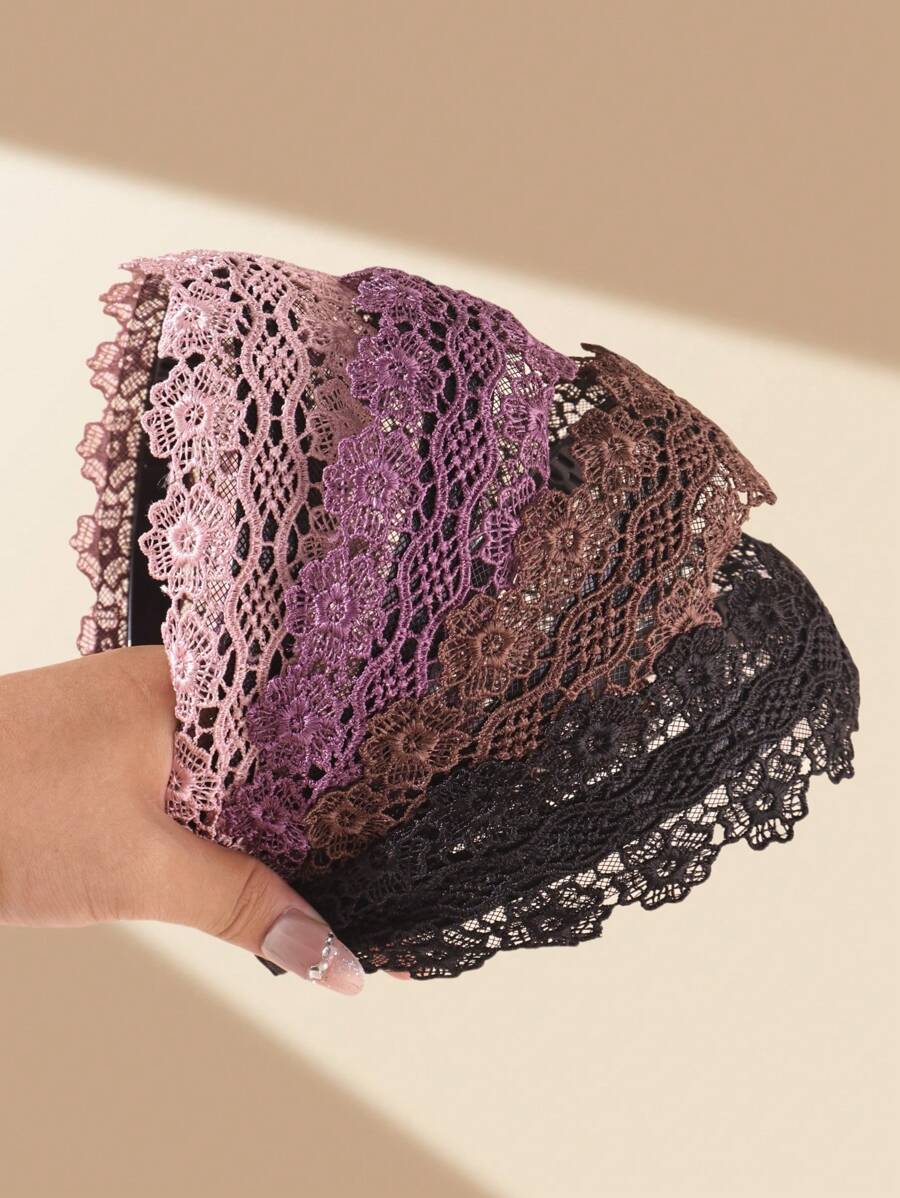 1 件女士蕾丝头带宽边时尚发夹用于遮盖灰白头发装饰、发带、发箍、发饰