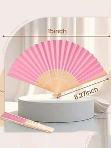 10pcs Summer Essential Handheld Fan Plain Paper Fan Blank Painting White Colorful Folding Fan Handmade Craft Materials Hand Fan Cooling Fan Wedding Decoration Rave Accessories - Multicolor - View 4