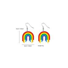 2pcs Bohemian Polymer Clay Rainbow Earrings, Suitable Gift For Pride Month - Multicolor - View 12