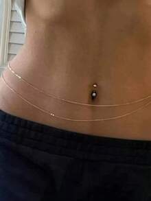 1 件时尚简约欧美风格链式腰带，适合派对、度假、节日穿着 - 彩色 - 查看 1