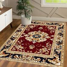 1PC 3.1'x2', 8.4'x6' Modern Vintage Stripe Print Low Pile Rug, Bedroom Area Rug, Non-Slip Dot Rug, Easy To Clean, Home Decor, Room Decoration - 黑色 - 查看 2