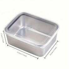 3-Piece Stainless Steel Bento Boxes With Lids, Leak-Proof Food Storage Containers, Multi-Function,  Flip Top, Reusable, Rectangular Lunch Boxes For Meal Prep, Gym, Studio, Picnic - Bạc - Xem 11