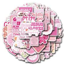 55 Piezas de Pegatinas con Versículos Bíblicos en Color Rosa como Regalo Cristiano de Navidad para Niñas y Mujeres, Citas Inspiradoras de Jesús, Alabado Sea Dios, Decoración Religiosa, Recuerdos de Fiesta, Motivacional