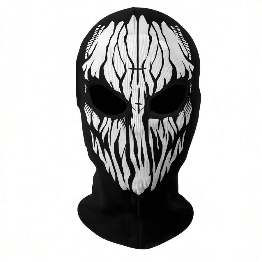 骷髅面具 - 万圣节服装和角色扮演配件、万圣节道具和户外巴拉克拉法帽、骷髅头面具服装化妆舞会战术面具万圣节角色扮演服装 - 彩色 - 查看 1