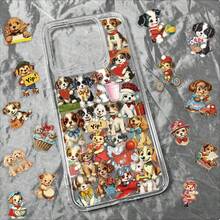 SCXXBSW 50 piezas de pegatinas transparentes de cachorros vintage americanos para decoración DIY, equipaje, guitarra, cuaderno, pegatinas creativas y divertidas de dibujos animados resistentes al agua - Multicolor - Ver 4