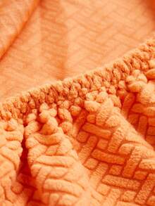 1 件提花沙发套，客厅短毛绒沙发套，宠物弹力沙发套，家居装饰 - 橘色 - 查看 9