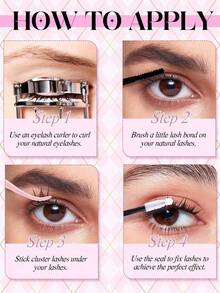 168 件 C 卷睫毛簇套装蓬松睫毛延长套装浓密簇状睫毛延长套装带粘合和密封睫毛涂抹器混合款式单根睫毛套装