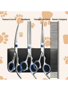 Pet/Animal/Cat/Scissors/Pet Grooming Tool Set - Màu xanh nhạt - Xem 5