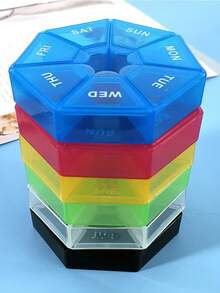 1 hộp đựng thuốc mini hình bát giác 7 ngăn, tiện dụng đựng thuốc 7 ngày, hộp đựng thuốc trong suốt nhiều màu sắc, hộp đựng thuốc du lịch, vật dụng cần thiết cho những người yêu thích sắp xếp thuốc. - Màu Hồng Tươi - Xem 7