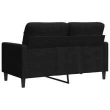 2-Sitzer-Sofa Schwarz 120 cm Samt