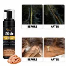 MLace Tint Melting Hair Mousse 6.8 Fl Oz Lace Tint Mousse For Women Hair Wig Lace Wigs Toupees And Hairpieces Natural Finishing Lace Color Lace Tint Mousse For Wigs Melts Lace Foam Tint Medium Brown 8001 - 中棕色 - 查看 7