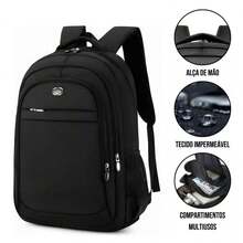 Backpack Bag Reinforced Notebook Resistant Work College Korean - 灰色 - 查看 3