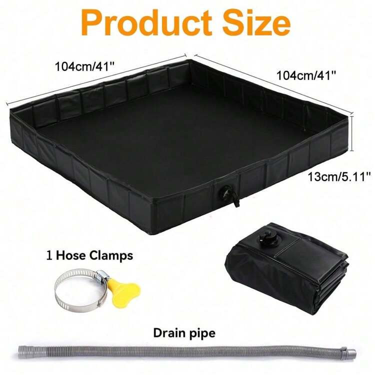 Foldable Shower Pan Bath Base Keep Feet Clean For RV Tent Awning Camping Beach - Svart - Visa 6