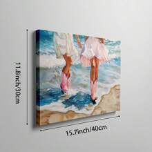 1pc Pink & Preppy Cowgirl Boots Wall Art Picture Girly Prints Canvas Paintings Ocean Coastal Posters Retro Western Decor For Bedroom, Living Room, Or Apartment Room Decor Gift For Her Unframed Or Framed