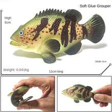 Juguetes realistas de criaturas marinas de silicona suave, modelo de juego de simulación, regalos para niños, decoración y aprendizaje, incluye medusa, caballito de mar, piraña, pulpo, pez volador, estrella de mar, calamar, atún, pez sierra, mero, tiburón cebra, compañero para el crecimiento del niño