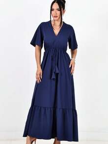 LONG SUMMER DRESS - Navy Blue - View 2