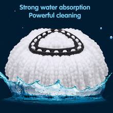 Spin Mop Replacement Head Set With Adjustable Mop Handle (30"–58"), 4 Refill Pads & Base – Compatible With EasyWring Spin Mop System - 彩色 - 查看 6