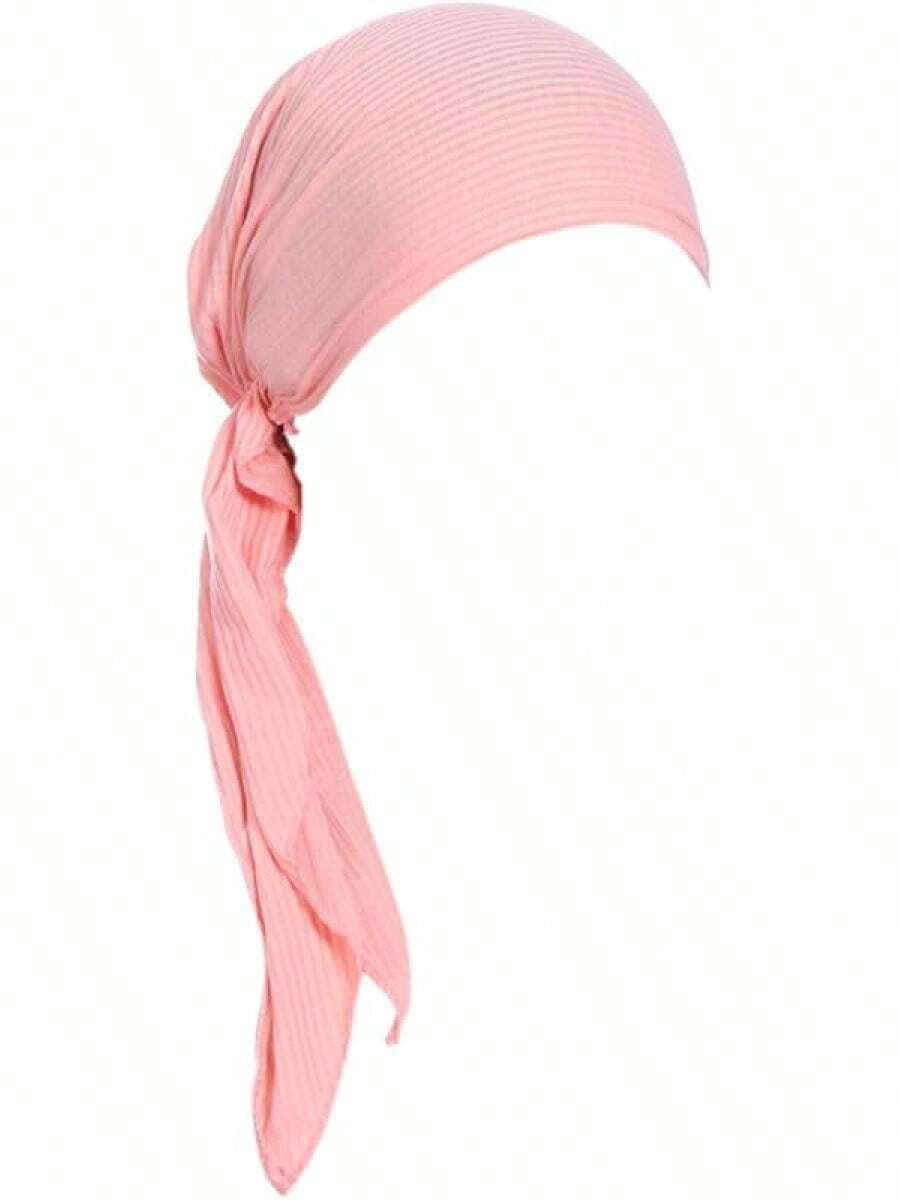 Womens Turban Chemo Hat Scarves Slip-Pre-Tied Headwear Bandana Sleep Hair Coverhalloween - 粉色 - 查看 1