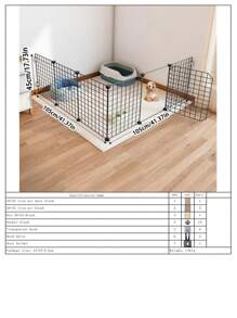 Freestanding Pet Fence, Indoor Home Use, For Small Dogs, Cats, Rabbits And Other Small Animals