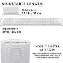 Adjustable Air Ducting Pipe Heavy-Duty Four-Layer Protection Dryer Vent Hose Exhaust White - 13cm*1.5m - View 10