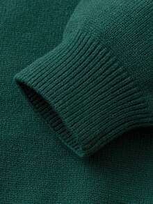 mini bala Young Girl Cute Knit Sweater 2025 Autumn Warm Soft Pullover - Dark Green - View 5