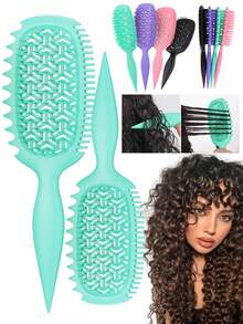 Curl Defining Brush For Curly, Wavy & Coily Hair – Anti-Frizz Styling Comb For Shaping, Clumping & Separating Curls – Detangling Octopus Brush For Wet & Dry Use – Lightweight No-Pull Hairbrush For Kids, Children, Teens & Little Girls - Multicolor - View 19
