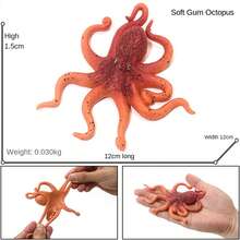 Juguetes realistas de criaturas marinas de silicona suave, modelo de juego de simulación, regalos para niños, decoración y aprendizaje, incluye medusa, caballito de mar, piraña, pulpo, pez volador, estrella de mar, calamar, atún, pez sierra, mero, tiburón cebra, compañero para el crecimiento del niño