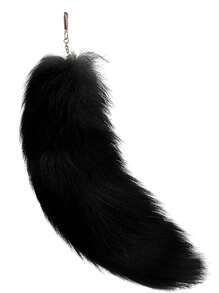 1pc Oversized Fox Tail Keychain Oversized Tail Keychain Key Chain Women's Handbag Pendant Pom Poms Purse And Car Key Accessories Women Girls Gift Keychain For Bag Winter - Black - View 5