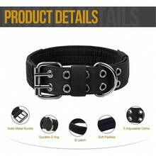 1pc Adjustable Nylon Tactical Dog Collar, 4 Color Outdoor Tactical Dog Collar For Training, Pet Dog Neck Collar With Tether, Training Tactical Dog Rope For Military Dogs, Suitable For Medium And Large Dogs, Suitable For Dog Walking, Daily Use, And Combat Training