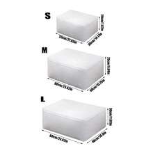 1/3pcs Foldable Semi-Transparent Cotton Quilt Storage Bag, PEVA Frosted Zipper Design, Suitable For Bedroom, Wardrobe, Clothes And Blanket Organization