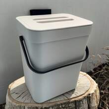 Kitchen Countertop Compost Bin, Hanging Small Trash Can With Lid, Suitable For Kitchen And Bathroom, Can Install Compost Bucket, Black