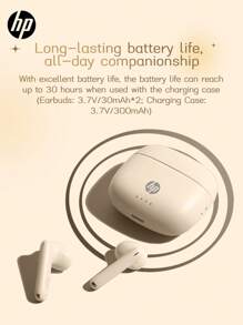 HP 5.4 入耳式无线耳塞、耳机、免费清洁工具、30 小时电池续航时间、IPX4 防水、兼容 Apple 和其他设备、可爱礼物、USB 转 Type-C、返校