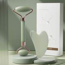 2 peças/Conjunto Massageador Facial e de Pescoço para Rolo Facial, Raspador Gua Sha, Placa Levantadora de Rugas, Cuidados com os Olhos, Conjunto Resinado Guasha, Cabelo, Ferramentas para Cabelo, Cuidados com o Cabelo, Escola, Volta às Aulas, Viagem, Itens Essenciais de Viagem, Itens Essenciais para Casa, Spa, Ferramenta de Massagem, Massagem, Massageador, Spa