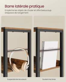VASAGLE Bookcase - Rust Brown - View 3