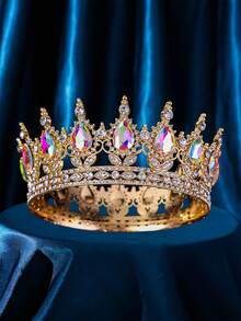 1 pièce Élégante couronne baroque de reine, diadème de mariée, coiffe de fête, cadeau de vacances, couronne florale, accessoire de cheveux de princesse, accessoires de cheveux de mariage - Multicolore - Voir 4