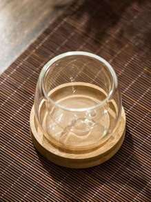 1pc/2pcs/4pcs/6pcs Handmade Double-Layer Heat-Resistant Glass Cup With Coaster Tea Set, High-Quality Insulated Tea Cup, Household Tea Brewing Cup, Gift For Relatives And Friends