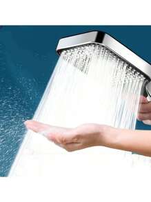 1pc High Pressure Square Shower Head, High Water Flow Rate, Suitable For Home Bath, Water Heater Use
