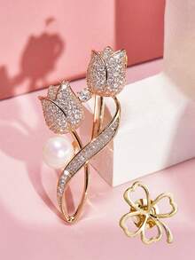 2 件金色四叶草/狐狸/月亮/猫咪风格迷你胸针，日式时尚装饰，适合衬衫、毛衣、夹克，适合外出、旅行、派对、生日礼物