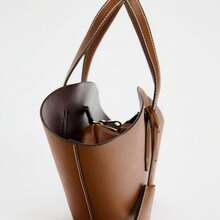New Fashion Women's Handbag For Work Commuting, Stylish Simple Tote Shoulder Crossbody Bag With Large Capacity - màu nâu - Xem 4