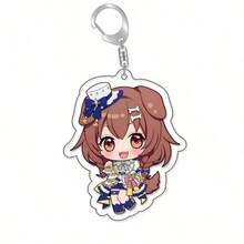 Anime Hololive Vtuber Figures Acrylic Keychain Inugami Crown Shirakami Fubuki Bag Charms Cartoon Pendant Fans Gift Keyring - Multicolor - View 9