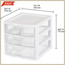 Small 3-Drawer Desktop Organizer, Plastic