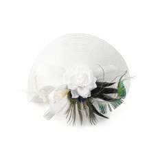 羽毛头饰帽子 女式头饰 茶会头饰 带夹子 德比帽 适合女孩和女士 万圣节