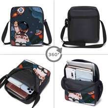 Set de 3 rucsacuri cu model de consolă Cosmonaut pentru băieți, ghiozdan casual pentru studenți din poliester, cu geantă de prânz și penar, lavabil manual, închidere cu fermoar, design cu imprimeu aleatoriu - Multicolor - Vizualizare 8