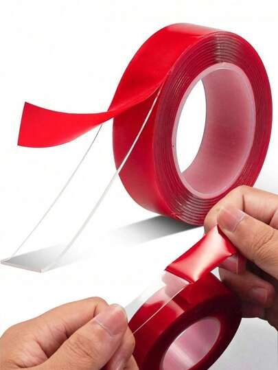 Heavy Duty Double Sided Tape - Clear Acrylic Adhesive For Carpet Fix, Home Office Wall, DIY Crafts, Posters, LED Lights