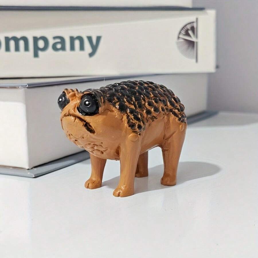 1pc African Rain Frog, Resin Toad Statue, Ugly Angry Outdoor Garden Yard Frog Decor Statue Fun Novelty Home Office Frog Decor Sculpture Unique Gift Birthday Gifts Graduation - Multicolor - View 1