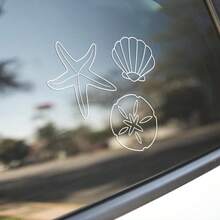1pc Transparent Decorative Starfish Sticker, High-Quality Waterproof Sticker, Suitable For Car Windows, Laptops, Helmets, Mugs And More