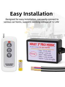 汽车喇叭控制器带12种音效切换电动喇叭扬声器无线控制声音控制适用于车船卡车