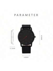 Men's Wristwatch Classic Casual Simple Quartz Watch Large Dial Ultra-Thin Minimalist Sports Watches - 黑色 - 查看 6